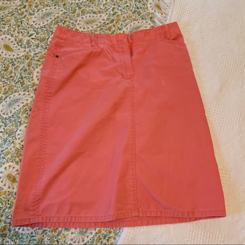 Talbots coral knee length khaki skirt
